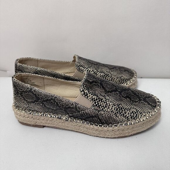Coconuts By Matisse Espadrilles Women’s 6.5M Peaches Snake Print Flats Slip On - Picture 1 of 8